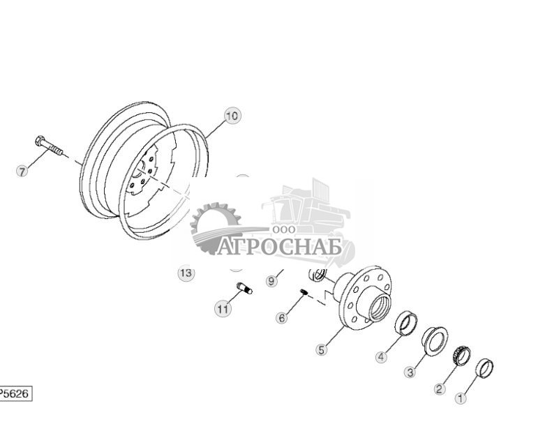 Переднее самоустанавливающееся колесо  задние двускатные колеса главной рамы  рамы крыла (для тяжелых условий эксплуатации) - ST518950 18.jpg